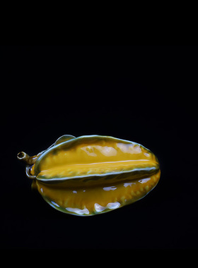 杨桃桌面摆件陶瓷工艺品摆件石湾公仔水果创意家居饰品艺术摆设