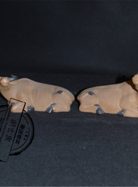 风水陶瓷摆件石湾公仔客厅卧牛