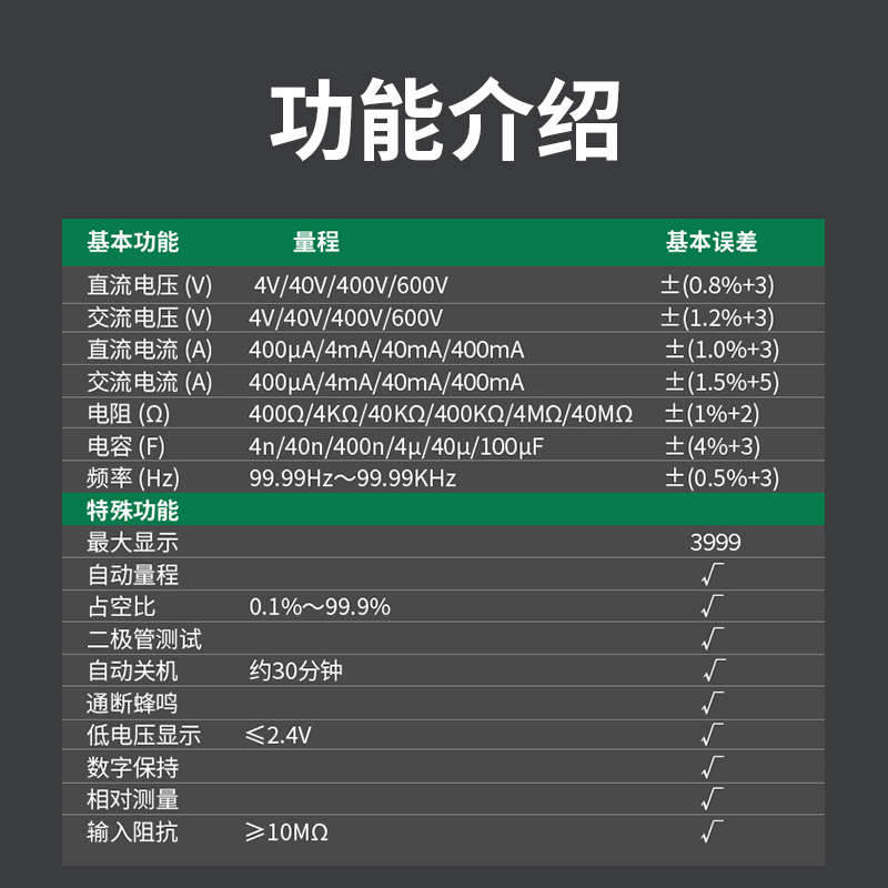 老A超薄高精度多功能数字万用表防烧电工迷你数显万用表电压表-图1