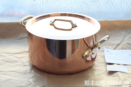 法国产 Mauviel 200B系列紫铜锅 双耳汤锅带盖子 炖锅 - 图0