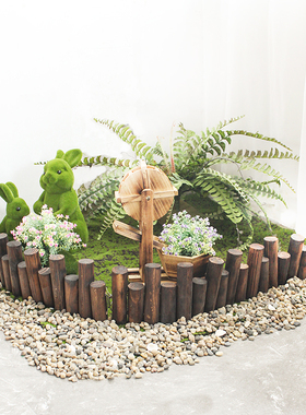 实木手工可爱水车造型花盆