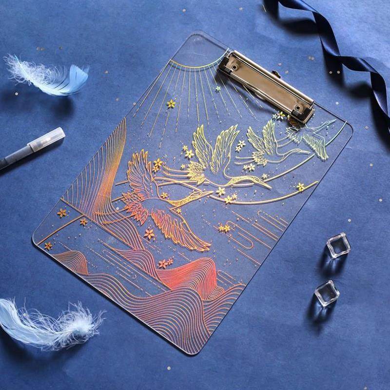 亚克力星空板夹a4透明书写垫板烫金夹板写字试卷夹创意文具,淘宝优惠券,粉丝福利购,淘宝优惠卷