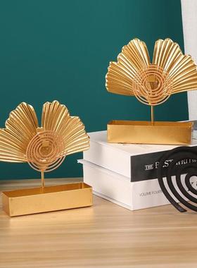 银杏叶蚊香架家用室内蚊香盘托支架创意防火防烫蚊香炉檀香接灰盘