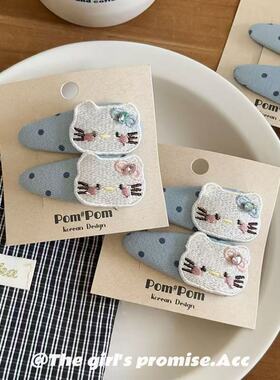 韩版儿童蓝色kt猫发夹