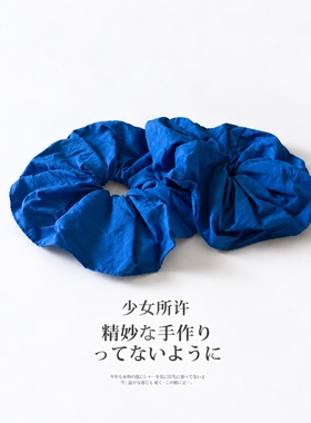 巨显白蓝色木耳边大肠发圈丸子头