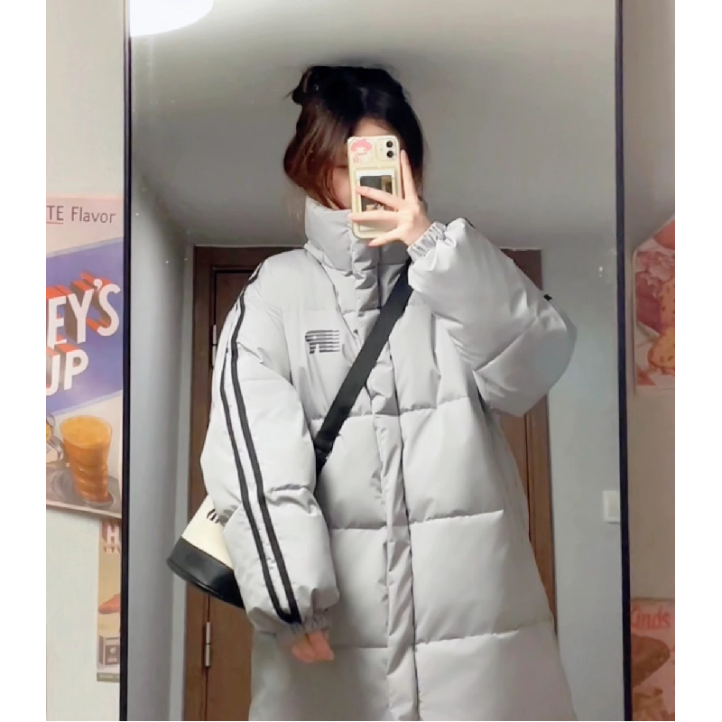 C8865#中长款棉衣棉服女冬季新款过膝学生宽松大码加厚棉袄外套 - 图3