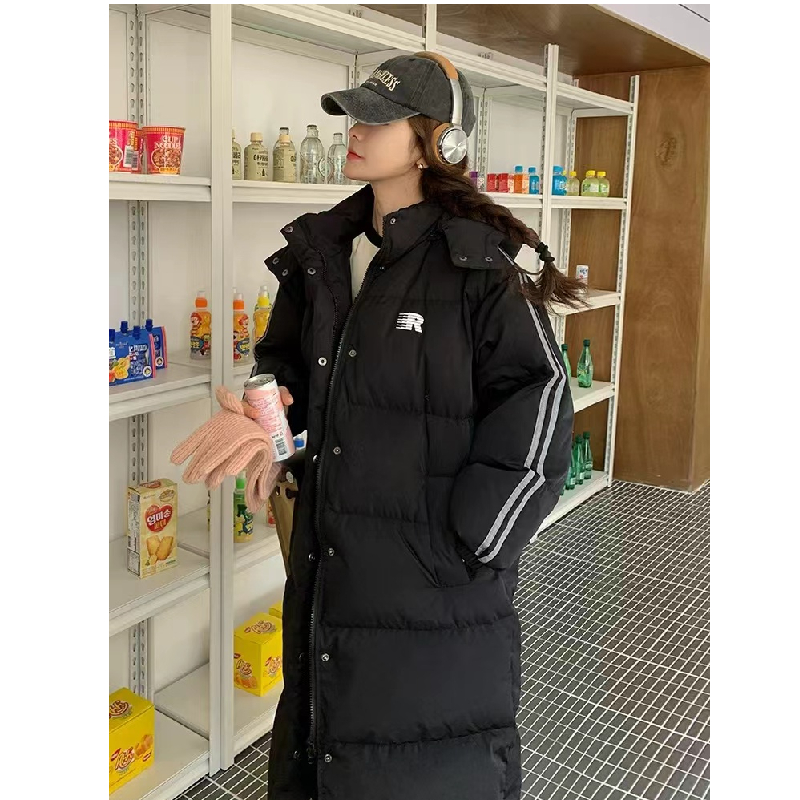 C8865#中长款棉衣棉服女冬季新款过膝学生宽松大码加厚棉袄外套 - 图1