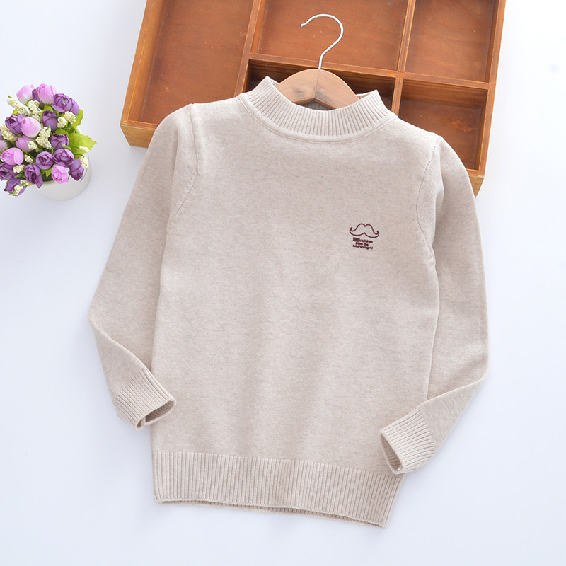 儿童毛衣中大童纯棉毛线衫宝宝圆领黑白色打底衫男女童加绒针织衫,淘宝优惠券,粉丝福利购,淘宝优惠卷