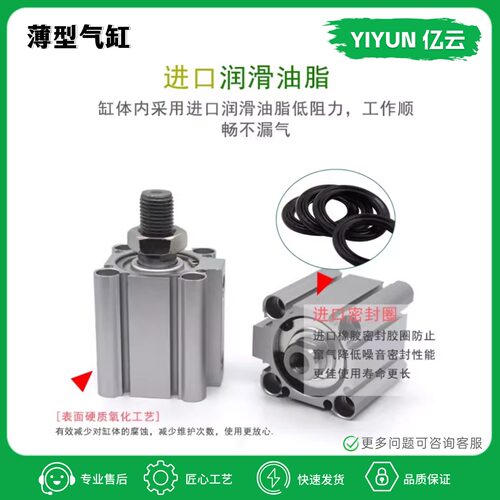 薄型气缸CDQ2A32-15-20-25-30-35-40-45-50-75-100-150DZ DMZ DCZ - 图2