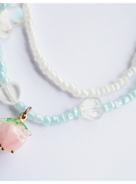 蝴蝶项链亚逼复古千禧珠链