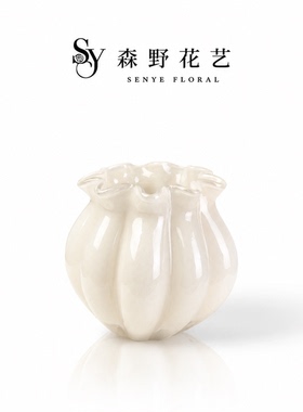 简约时尚玻璃小花瓶插花架空层会所客厅茶几桌花飘窗花艺花器摆件