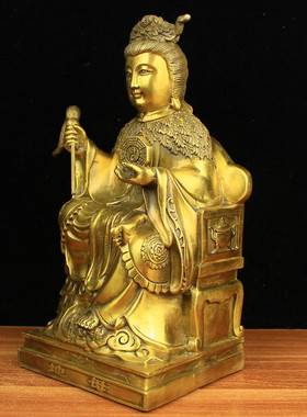 纯铜地母娘娘神像后土夫人地姥娘娘娲皇圣母家居客厅工艺品摆件