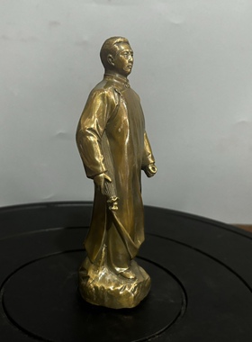 纯铜青年毛泽东去安源全身站像毛主席伟人铜像家居办公室桌面摆件