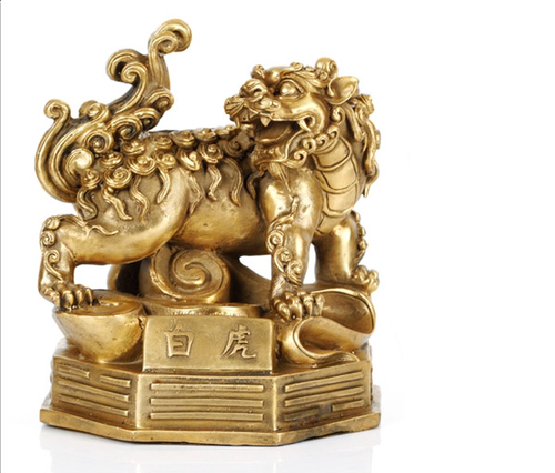 纯铜四大神兽青龙白虎朱雀玄武五福神家居装饰品客厅办公室摆件 - 图1