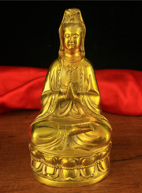 家用客厅桌面观音像纯铜