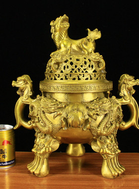 纯铜香炉天狗九龙办公室