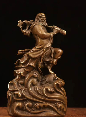 纯铜达摩祖师佛像摆件黄铜达摩铜像达摩站像佛堂居家供奉礼佛用品