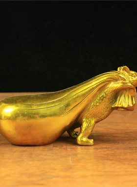 铜黄金老鼠布袋汽车摆件家居