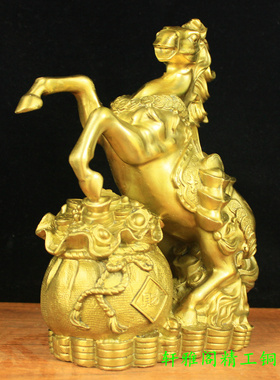 纯铜骏马聚宝盆生肖黄金