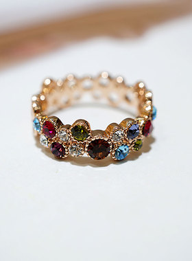 戒指女时尚个性高级感风彩色戒指