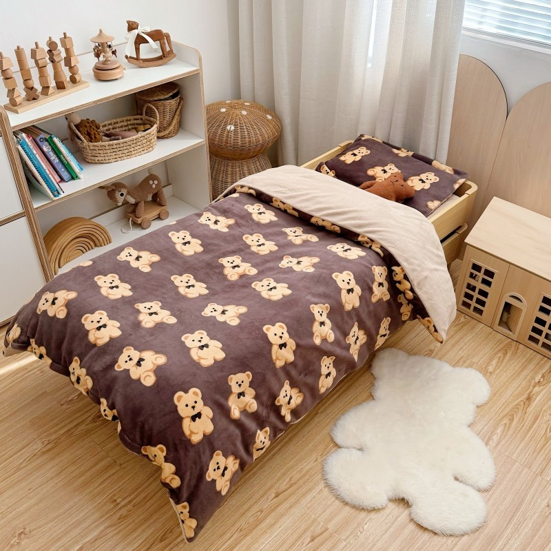 冬季幼儿园被子三件套加绒午睡儿童床品牛奶绒加厚宝宝婴儿入园被,淘宝优惠券,粉丝福利购,淘宝优惠卷