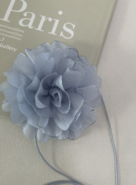 颈花蓝色花朵项链新款