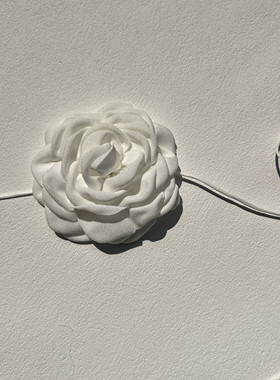 氛围感纯白色花朵项链绑带女高级晚宴风婚纱写真拍照腰带手腕花