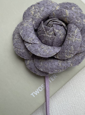 小香风紫色山茶花choker手腕花