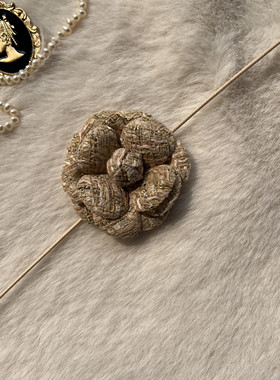 川藏风配饰编织咖色花朵项链女锁骨链颈链山茶花配饰新疆旅游腰带