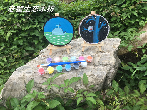 圆木片diy材料手工绘木头画原木片画木桩年轮木板幼儿园环创装饰 - 图2