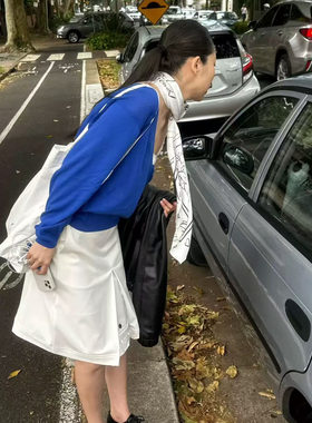 现货发 韩国东大门代购2026夏Creamvilla女士时尚百搭印花丝巾