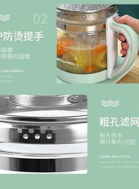 大容量威力养生壶多功能1.8L泡茶煎药壶全自动玻璃可定时预约煮茶
