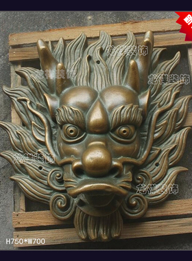 砂岩龙头喷水浮雕照壁立体真龙雕塑喷泉户外水景圆雕装饰水景墙板
