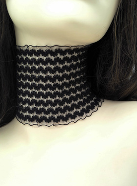 宽边弹力蕾丝遮挡脖子饰品颈带
