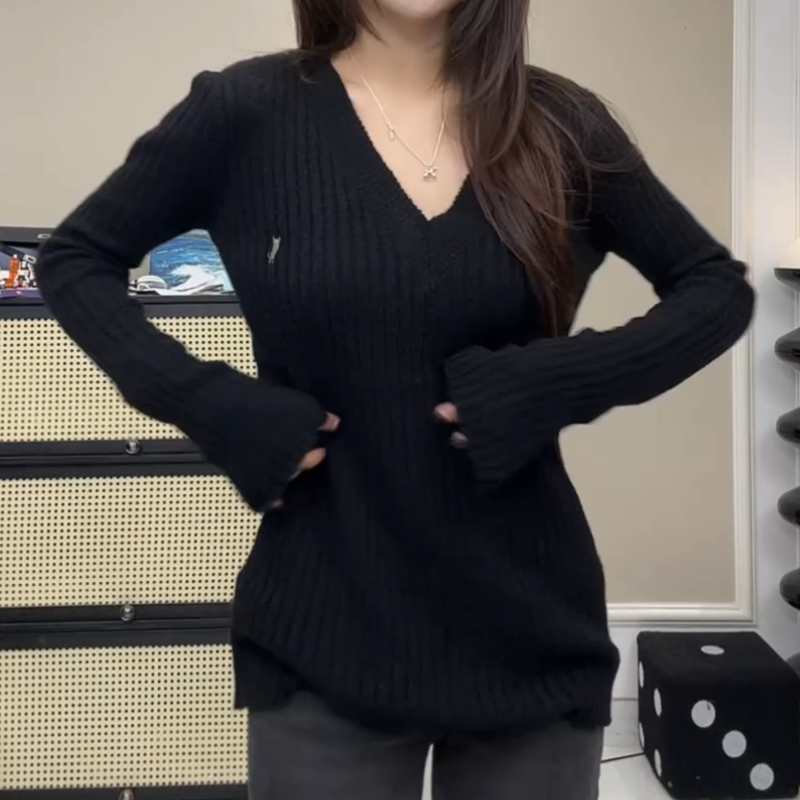 大码韩国女装早秋新款胖mm休闲百搭薄款长款长袖打底毛针织衫上衣,淘宝优惠券,粉丝福利购,淘宝优惠卷