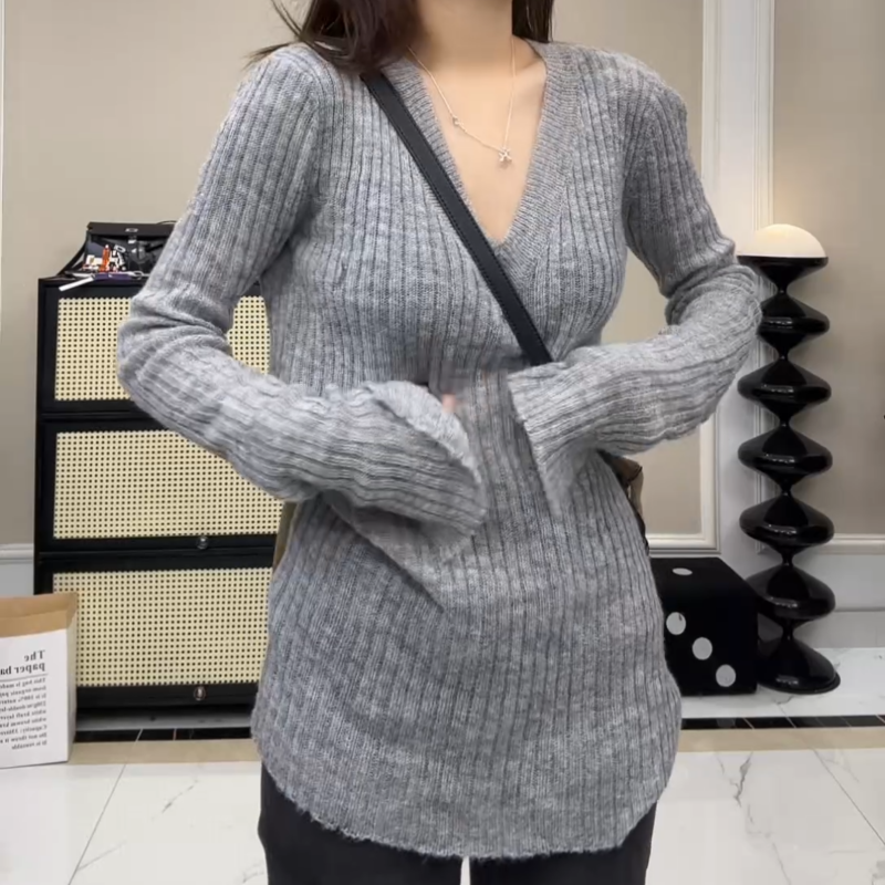 大码韩国女装早秋新款胖mm休闲百搭薄款长款长袖打底毛针织衫上衣,淘宝优惠券,粉丝福利购,淘宝优惠卷