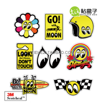 mooneyes motorcycle hale retrofit JDM retro sticker waterproof 3M suitcase refrigerator notebook sticker