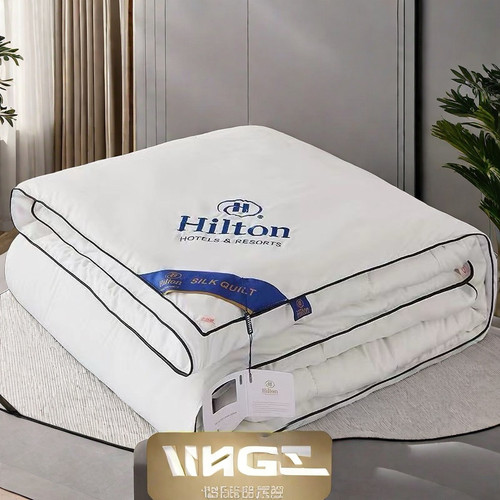 希尔顿酒店羽丝绒被冬季加厚保暖酒店春秋被6斤8斤单双人宿舍被 - 图0