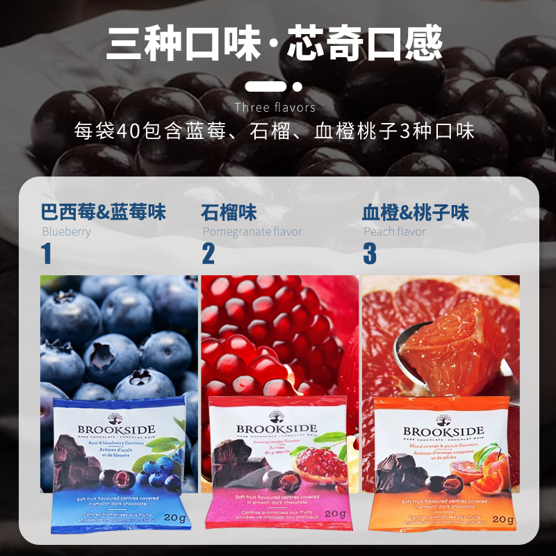 加拿大进口零食Brookside贝客诗蓝莓汁水果味夹心巧克力豆850g,淘宝优惠券,粉丝福利购,淘宝优惠卷