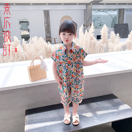 素衣彼时夏季女童裙连体衣裤1:1裁剪图公主连身裤手工diy纸样板 - 图0