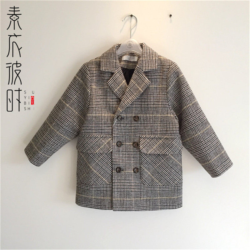 素-秋冬男童双排扣服装裁剪图手工diy韩版毛呢大衣外套1:1纸样板,淘宝优惠券,粉丝福利购,淘宝优惠卷