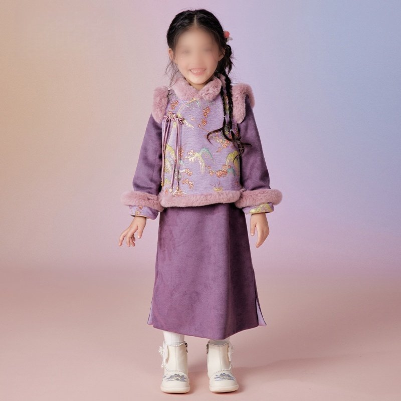 素衣彼时3719秋冬女童拜年服纸样新中式保暖马甲连衣裙两件套样板,淘宝优惠券,粉丝福利购,淘宝优惠卷