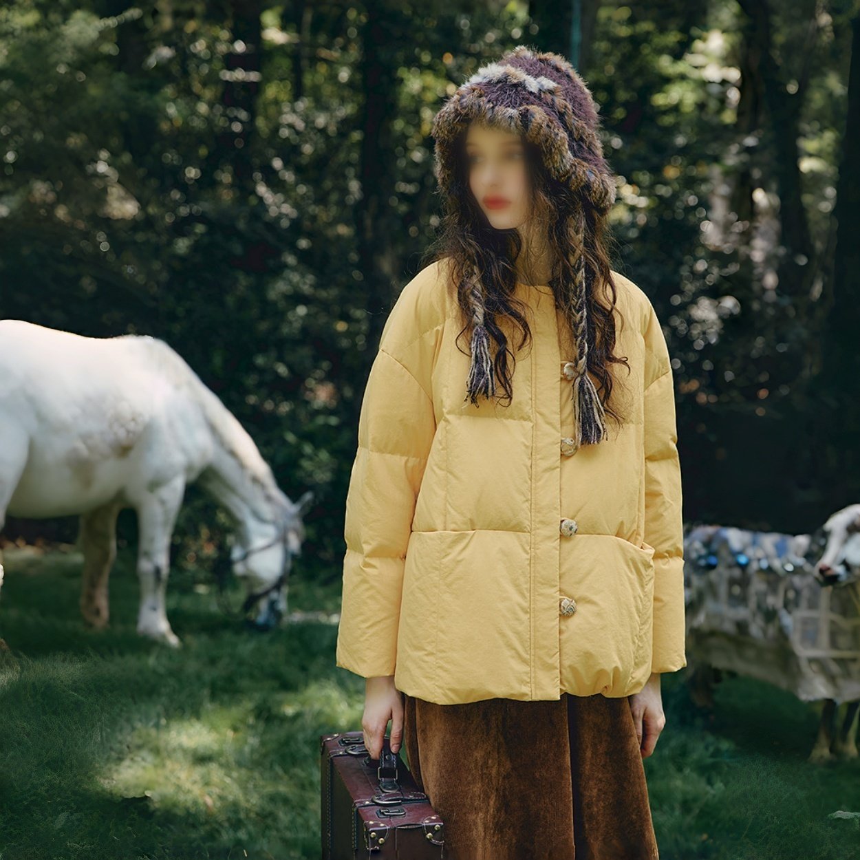 素衣彼时3721秋冬女羽绒服纸样都市休闲直筒圆领加围脖女外套样板,淘宝优惠券,粉丝福利购,淘宝优惠卷