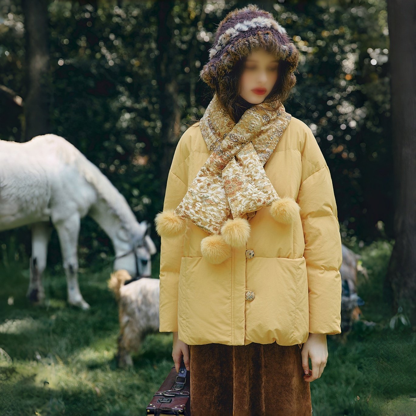 素衣彼时3721秋冬女羽绒服纸样都市休闲直筒圆领加围脖女外套样板,淘宝优惠券,粉丝福利购,淘宝优惠卷