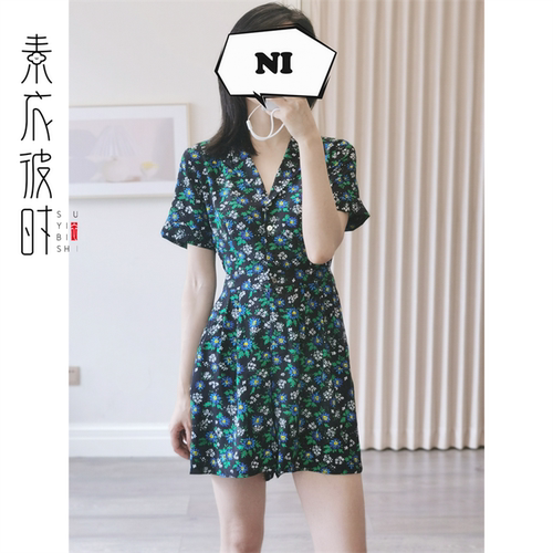 素衣彼时2120夏v领连体裤1:1服装裁剪图短袖连身裤手工diy纸样板 - 图0