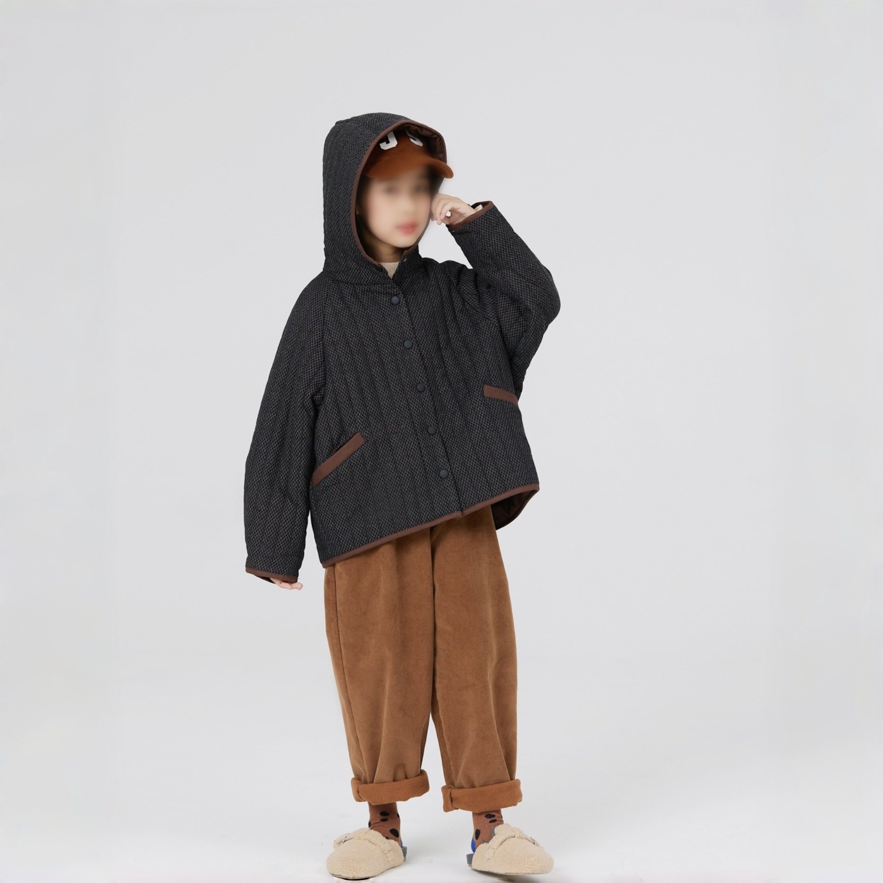 素衣彼时3687秋冬亲子棉服纸样洋气复古保暖连帽夹棉休闲外套样板,淘宝优惠券,粉丝福利购,淘宝优惠卷