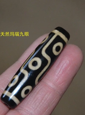 西藏天然天珠风化纹高油九眼天珠吊坠精选项链男女锁骨链原创