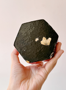 vintage印度盒子手绘六边形首饰盒装饰摆件收藏艺术品