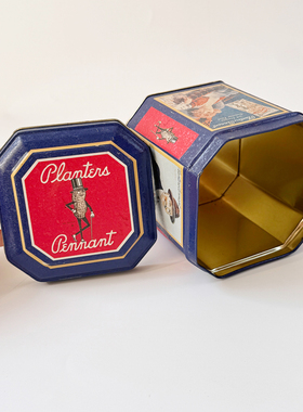 vintage花生先生mr peanut铁盒老物件桌面装饰摆件复古礼物J