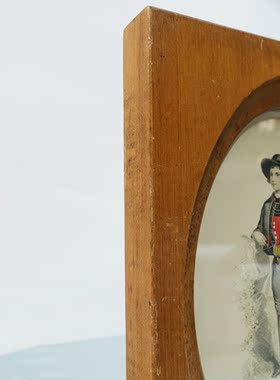 vintage铜板手工上色装饰画